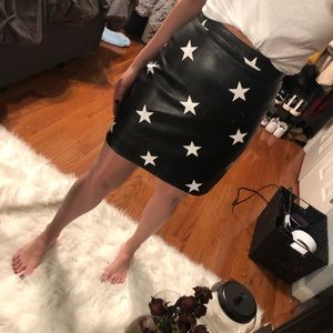 Nasty Gal faux leather skirt with stars